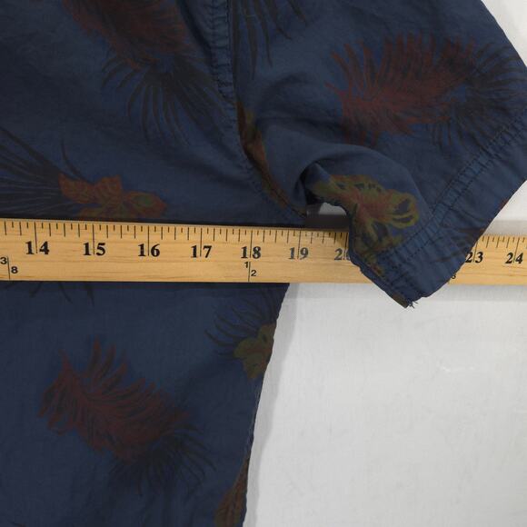 Cotton On Shirt Mens Small Navy Blue Hawaiian Tropical Short Sleeve Button Down - Picture 9 of 12